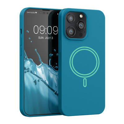 Magnetische Silikon Hülle für Apple iPhone 13 Pro Petrol matt