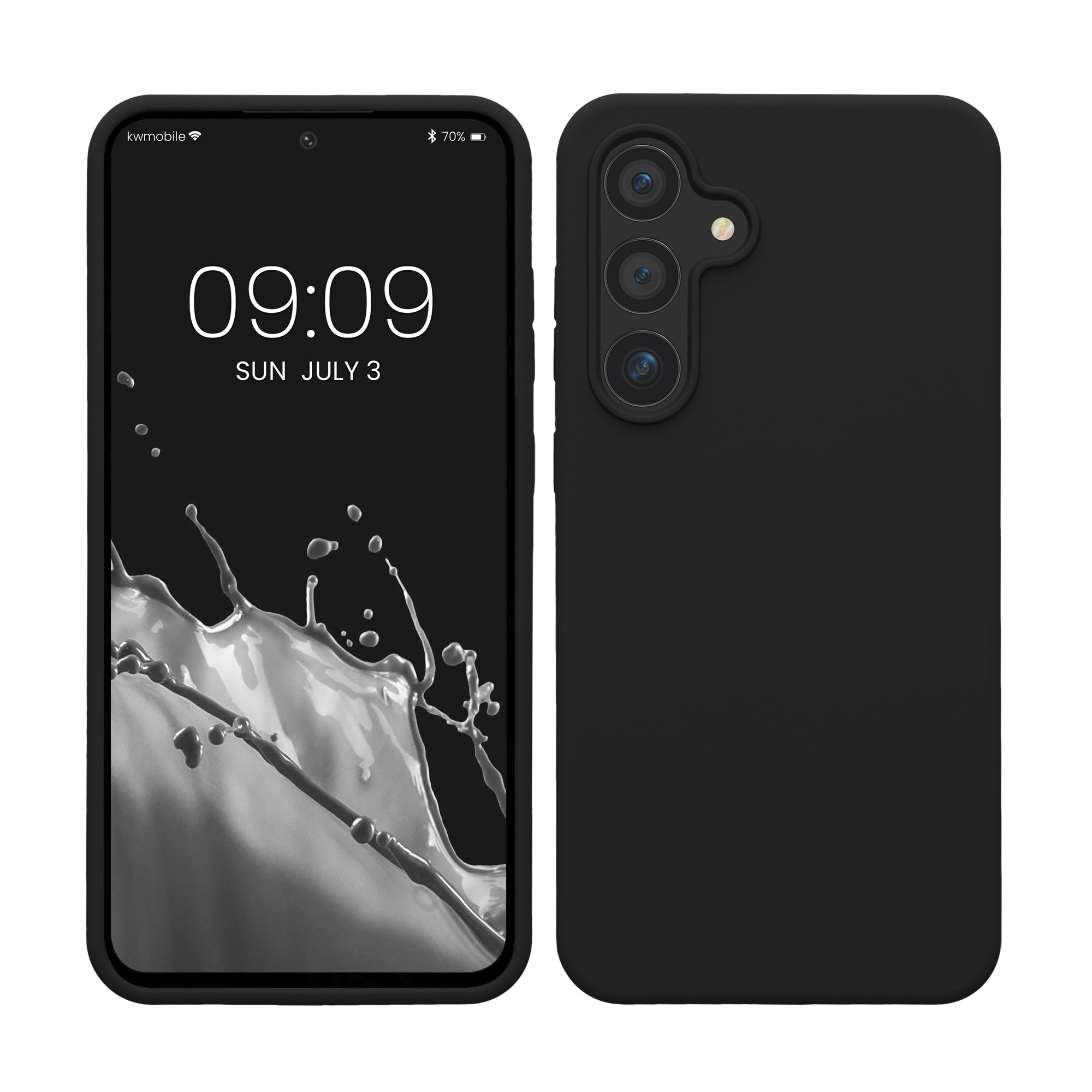 Gummierte Silikon Hülle für Samsung Galaxy S24 FE in Schwarz