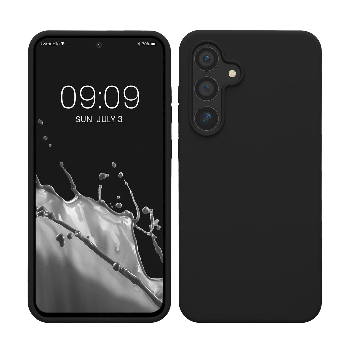 Gummierte Silikon Hülle für Samsung Galaxy S24 FE in Schwarz