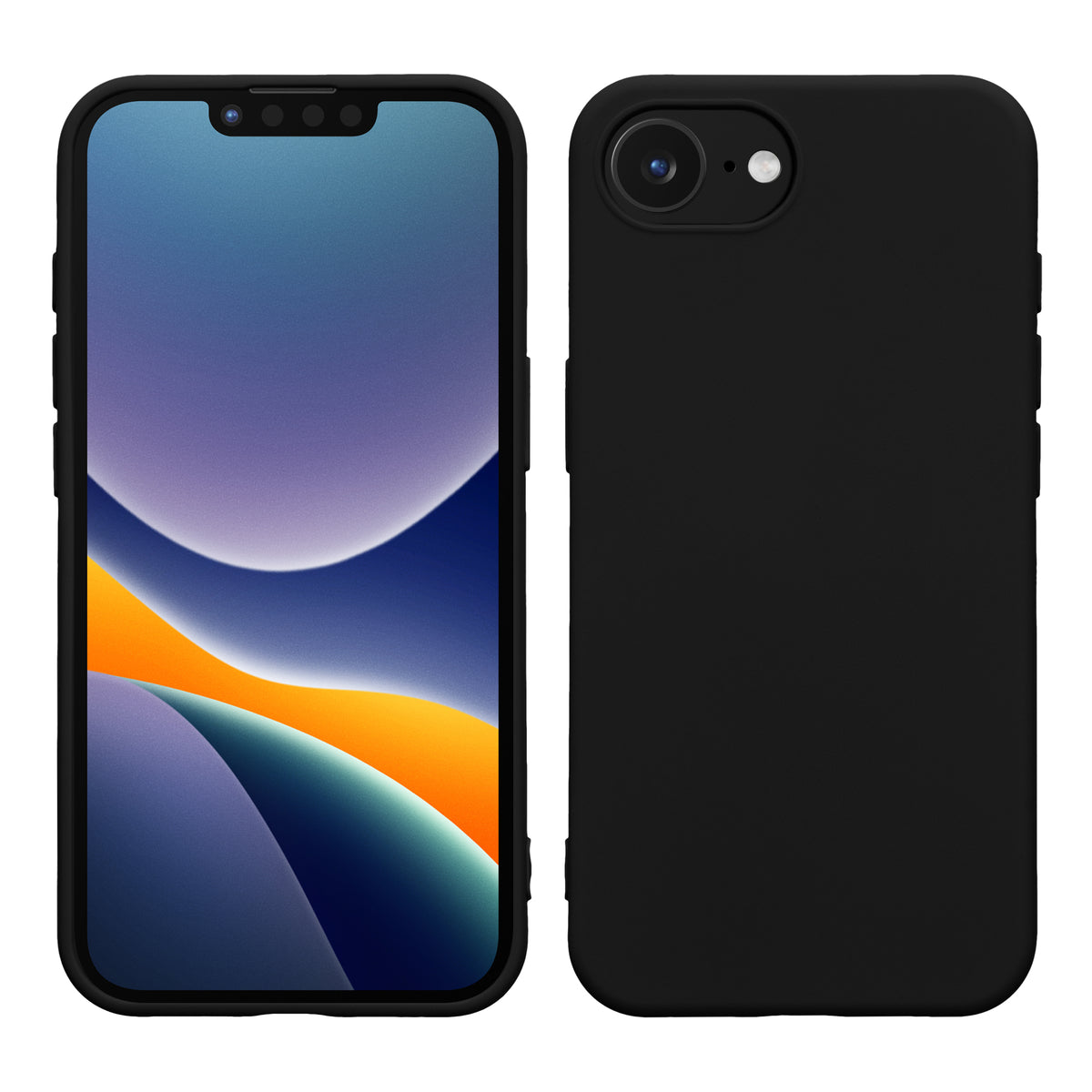 Slim Gummierte Silikon Hülle für Apple iPhone 16e in Schwarz matt