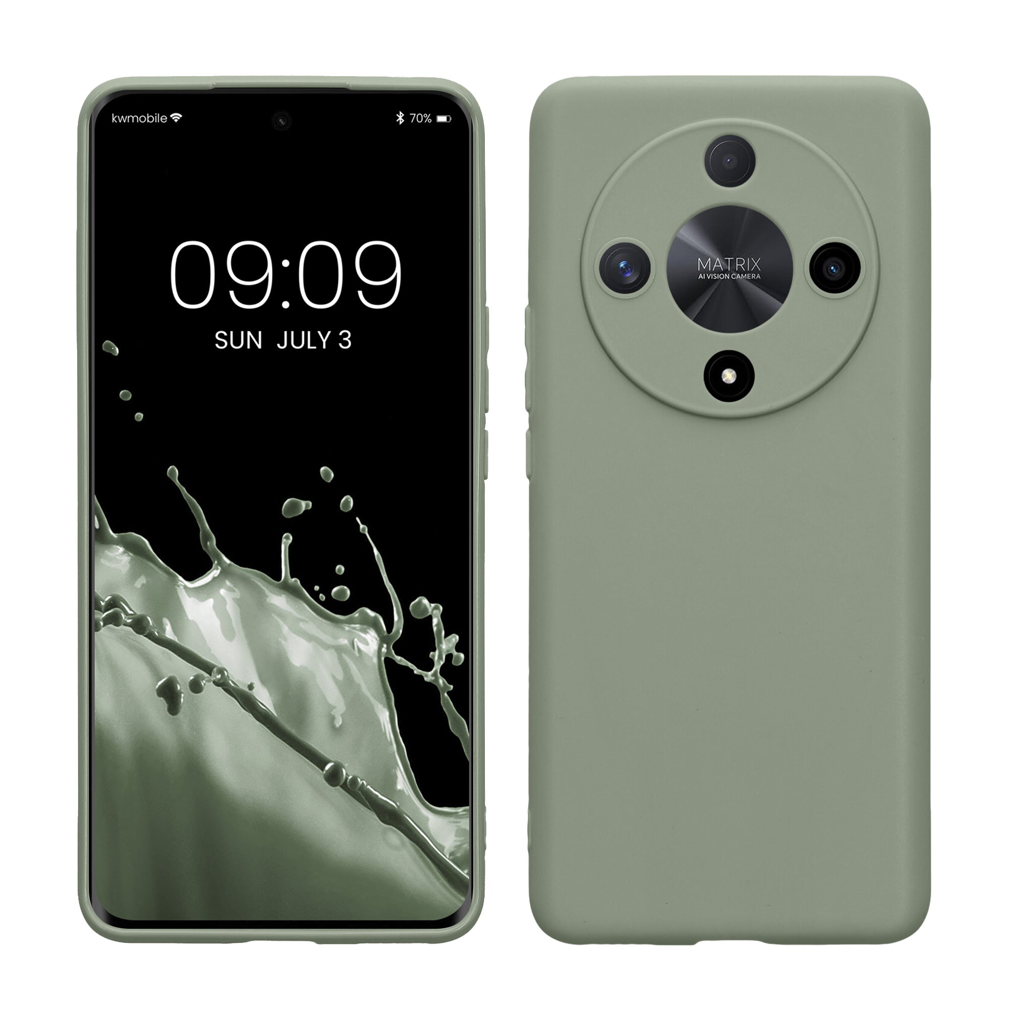 TPU Hülle mit Kameraschutz für HONOR Magic6 Lite / X9b in Graugrün