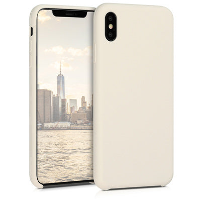 Gummierte Silikon Hülle für Apple iPhone XS Max in Creme