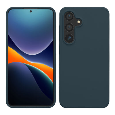 Gummierte Silikon Hülle für Samsung Galaxy S24 in Dunkler Schiefer