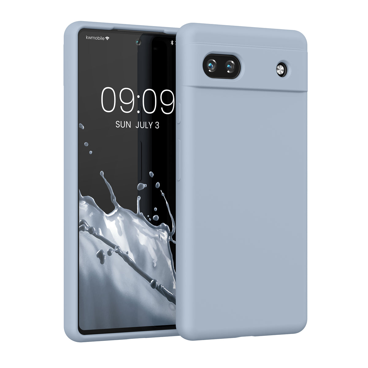 Gummierte Silikon Hülle für Google Pixel 6a in Hellblau matt