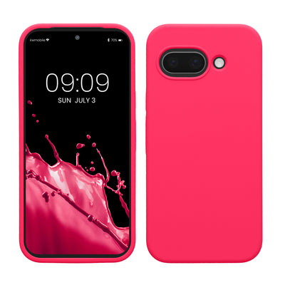 Gummierte Silikon Hülle für Google Pixel 9a in Neon Pink
