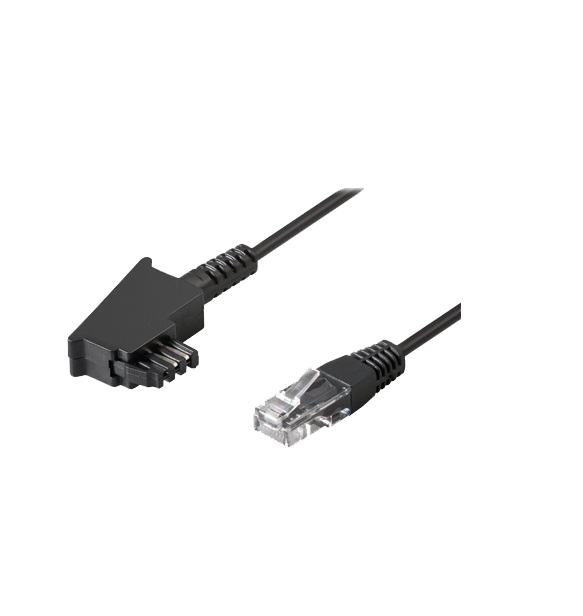 TAE Anschlußkabel 6m TAE-F Stecker an RJ45 schwarz