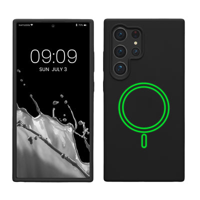 Magnetische Silikon Hülle für Samsung Galaxy S24 Ultra Schwarz