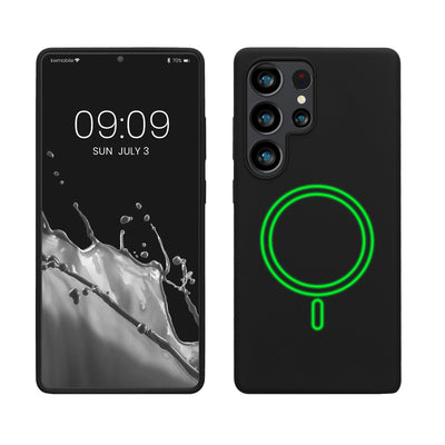 Magnetische Silikon Hülle für Samsung Galaxy S25 Ultra Schwarz
