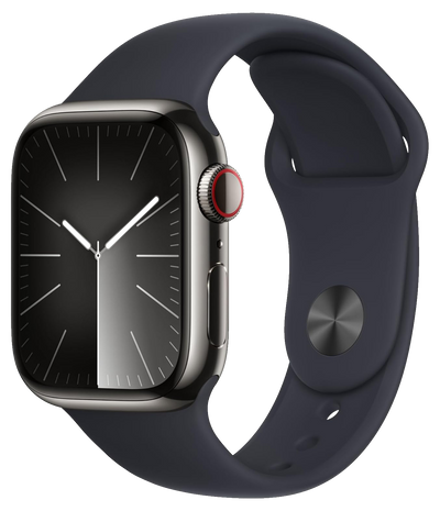 Watch 9 LTE ​​graphite stainless steel 45mm sports bracelet midnight S/M MRMV3