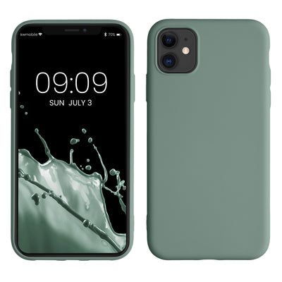 Slim Gummierte Silikon Hülle für Apple iPhone 11 in Rainwashed Grün
