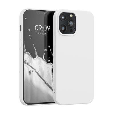 Slim Gummierte Silikon Hülle für Apple iPhone 13 Pro Max in Weiß matt