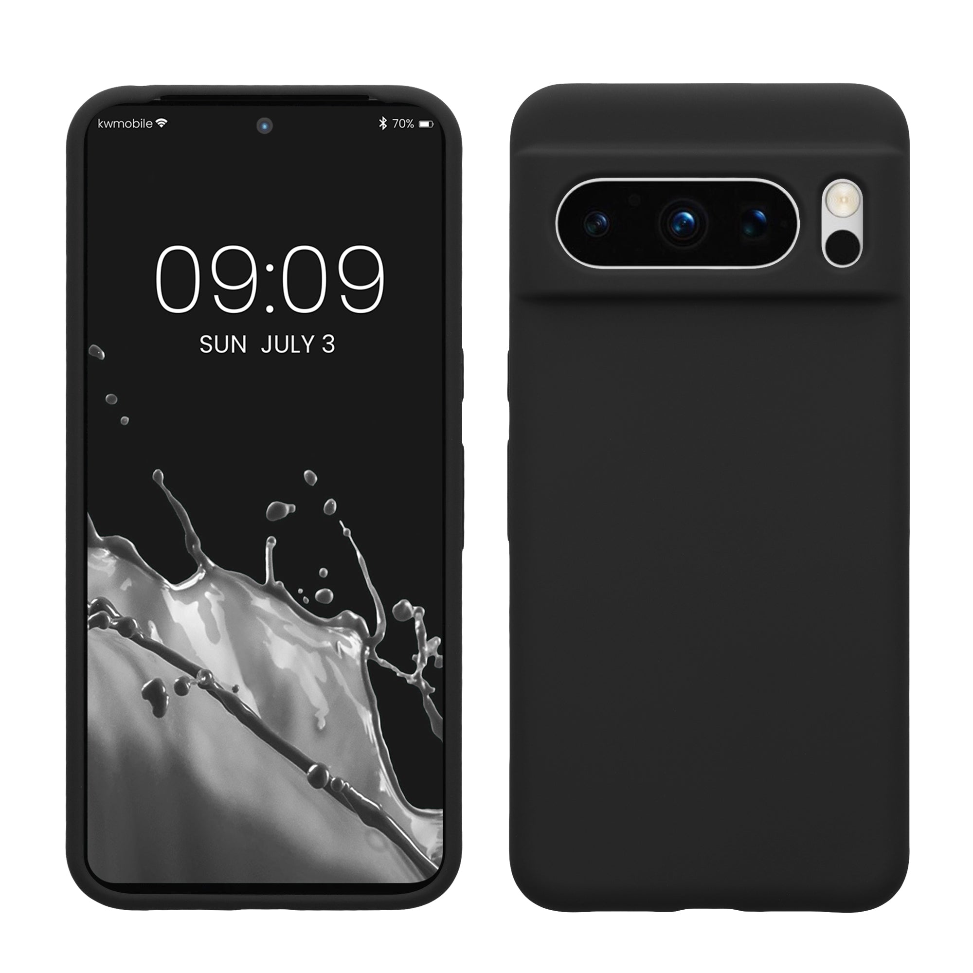 Gummierte Silikon Hülle für Google Pixel 8 Pro in Schwarz matt