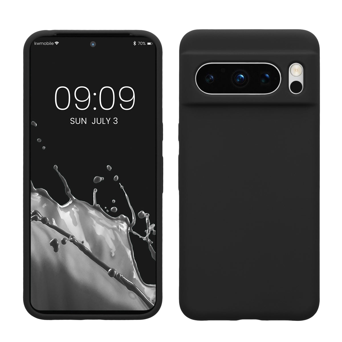 Gummierte Silikon Hülle für Google Pixel 8 Pro in Schwarz matt