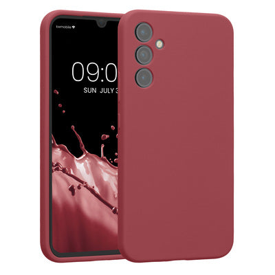Rubberized silicone shell with camera protection for Samsung Galaxy A34 5G in Dark Rose