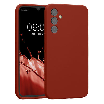 Gummierte Silikon Hülle mit Kameraschutz für Samsung Galaxy A34 5G in Spice Red