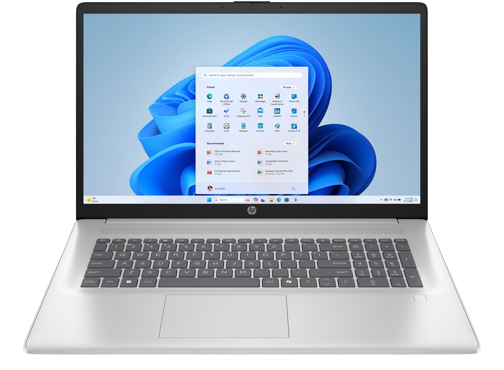 HP 17-cn4740ng 17" 2024 FHD I5 120U 16 GB / 512 GB SSD W11H QWERTZ Silber Renew - Ohne Vertrag