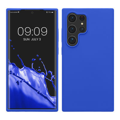 Gummierte Silikon Hülle für Samsung Galaxy S24 Ultra in Baltik Blau