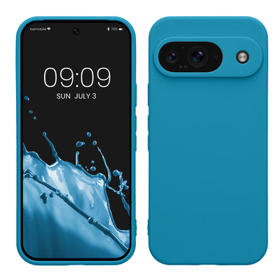 TPU case with camera protection for Google Pixel 9 in Caribbean blue