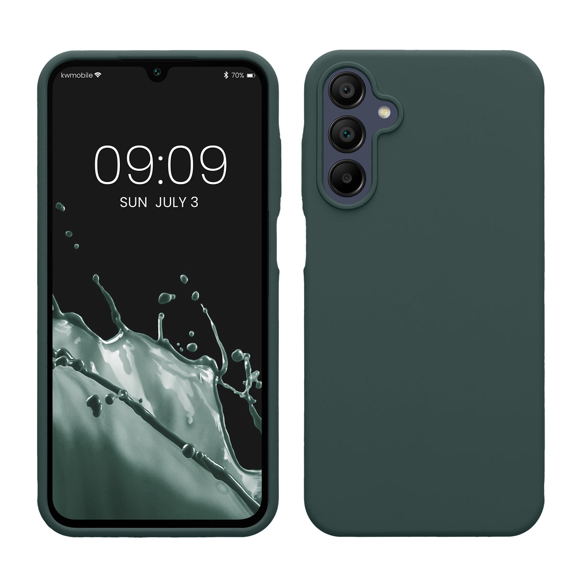 Gummierte Silikon Hülle für Samsung Galaxy A15 5G in Blaugrün