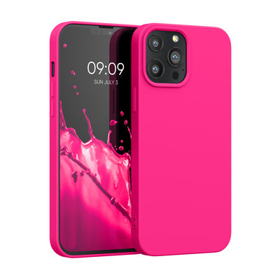 Slim Gummierte Silikon Hülle für Apple iPhone 13 Pro Max in Neon Pink