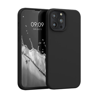 Gummierte Silikon Hülle für Apple iPhone 13 Pro Max in Schwarz