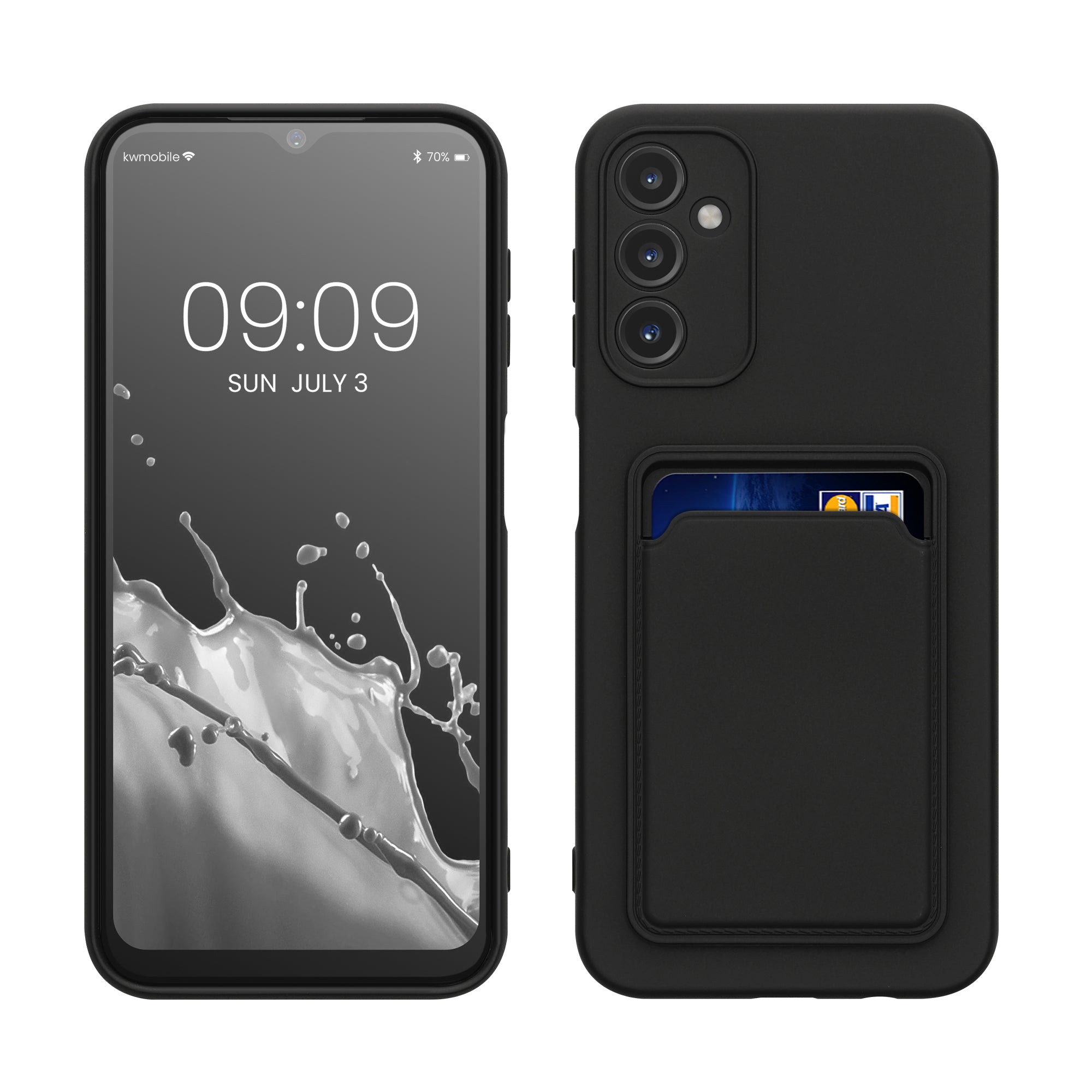 TPU Hülle mit Kartenfach für Samsung Galaxy A14 5G Schwarz