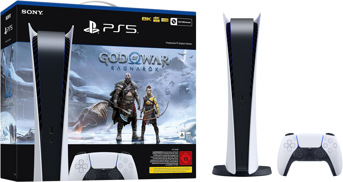 Sony PlayStation 5 (PS5) Digital Edition God of War: Ragnarök weiß - Ohne Vertrag