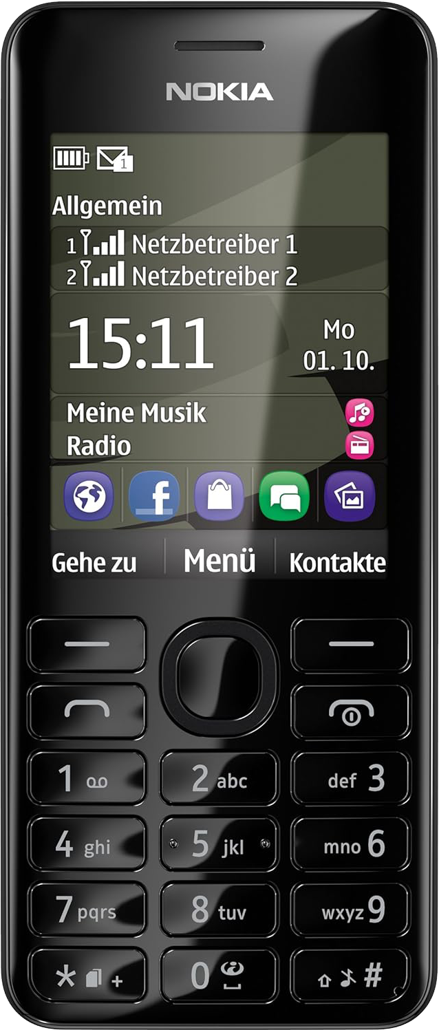 Nokia 206 schwarz - Ohne Vertrag