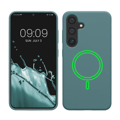 Magnetische Silikon Hülle für Samsung Galaxy S25 Arctic Night