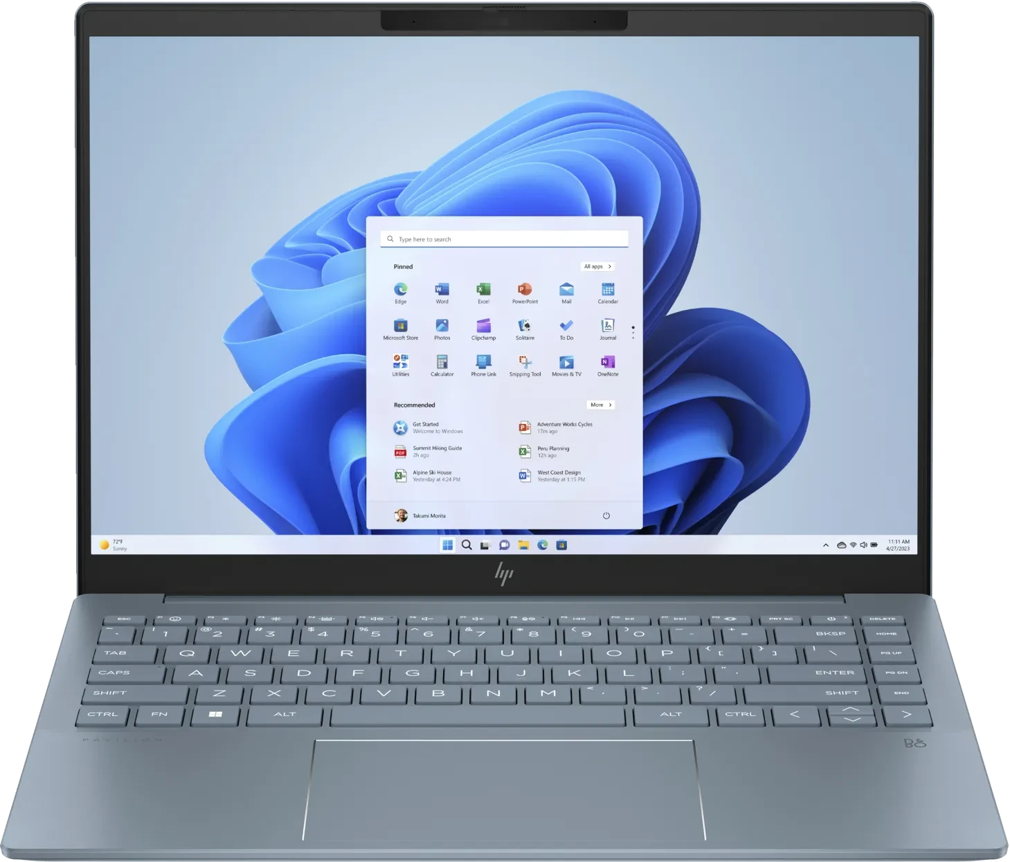 HP Pavilion Plus 14-ey0775ng 14" 2024 2.8K OLED Ryzen 7 7840U 16 GB / 1 TB SSD W11H QWERTZ blau Renew - Ohne Vertrag