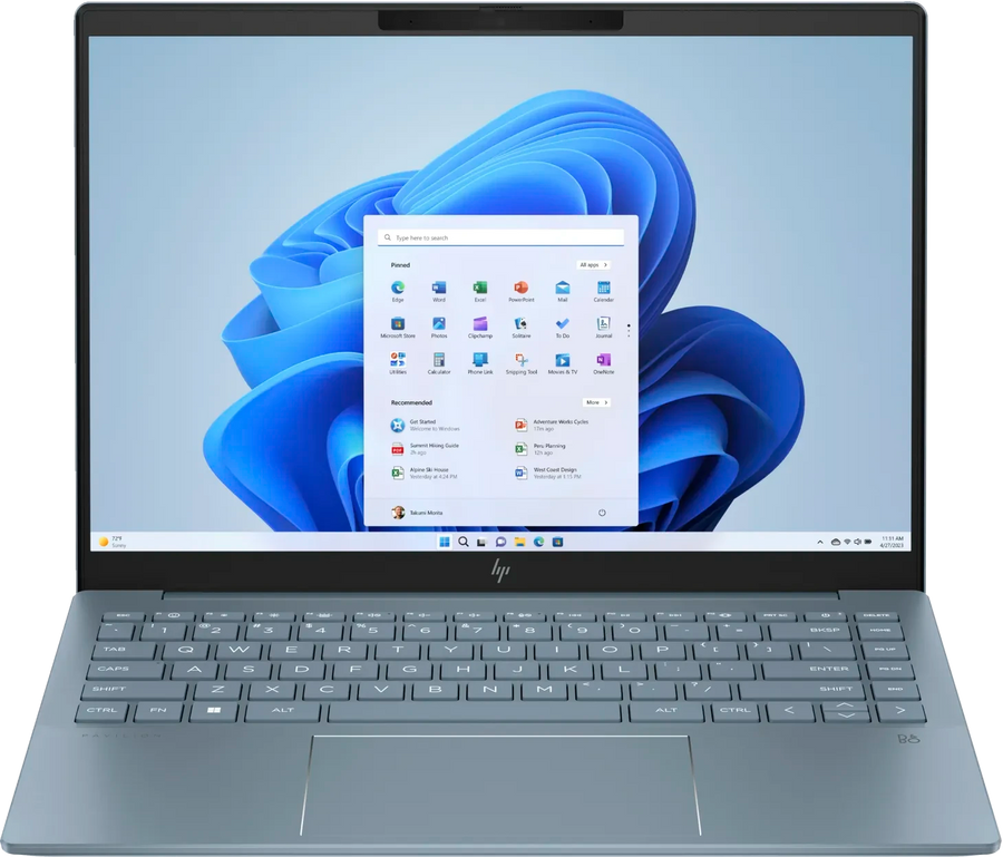 HP Pavilion Plus 14-ey0775ng 14" 2024 2.8K OLED Ryzen 7 7840U 16 GB / 1 TB SSD W11H QWERTZ blau Renew - Ohne Vertrag