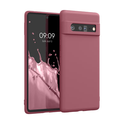 Slim Gummierte Silikon Hülle für Google Pixel 6 Pro in Dark Rose
