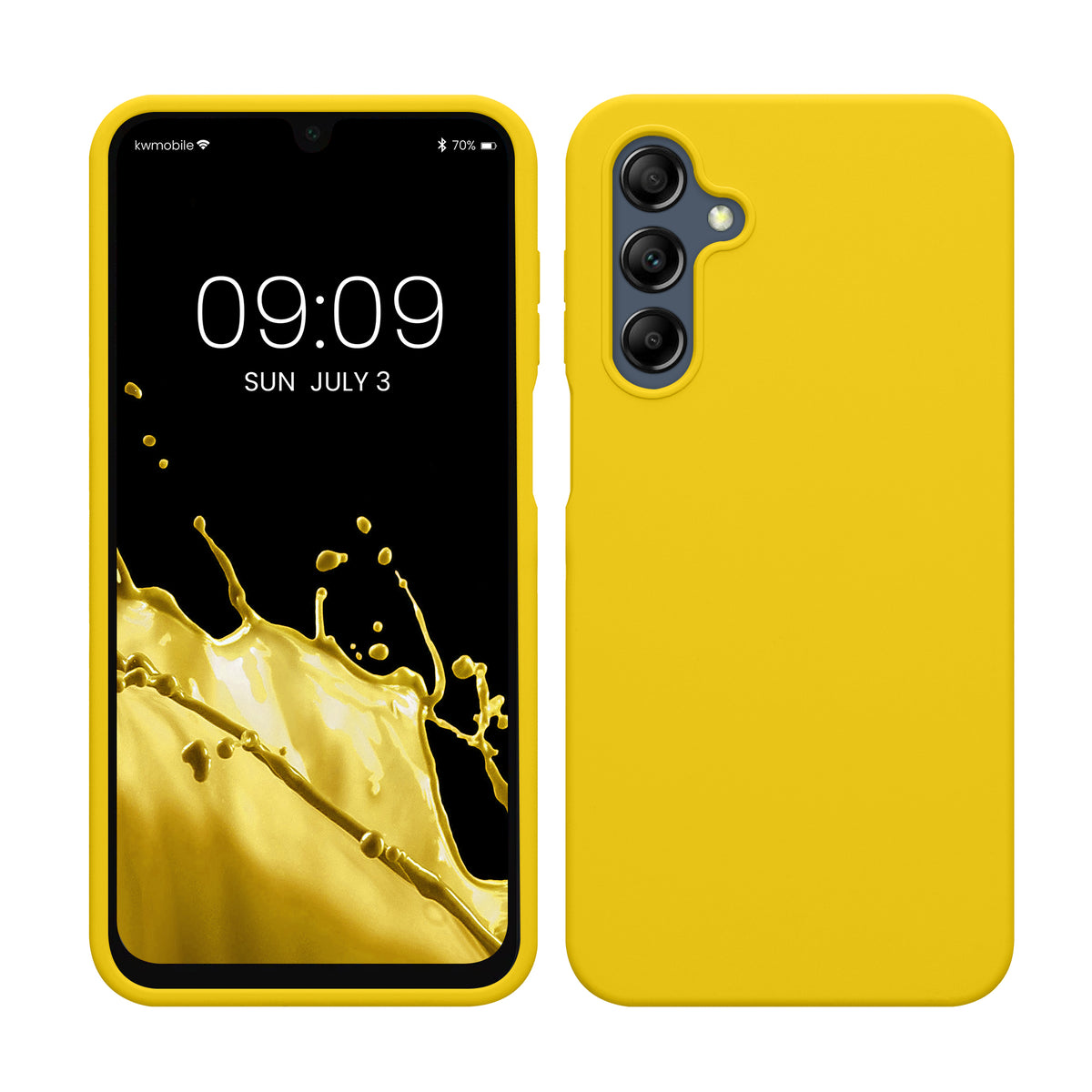 Gummierte Silikon Hülle für Samsung Galaxy A16 5G in Strahlend Gelb