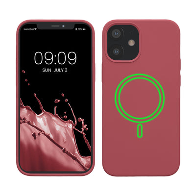 Magnetische Silikon Hülle für Apple iPhone 12 mini Dark Rose