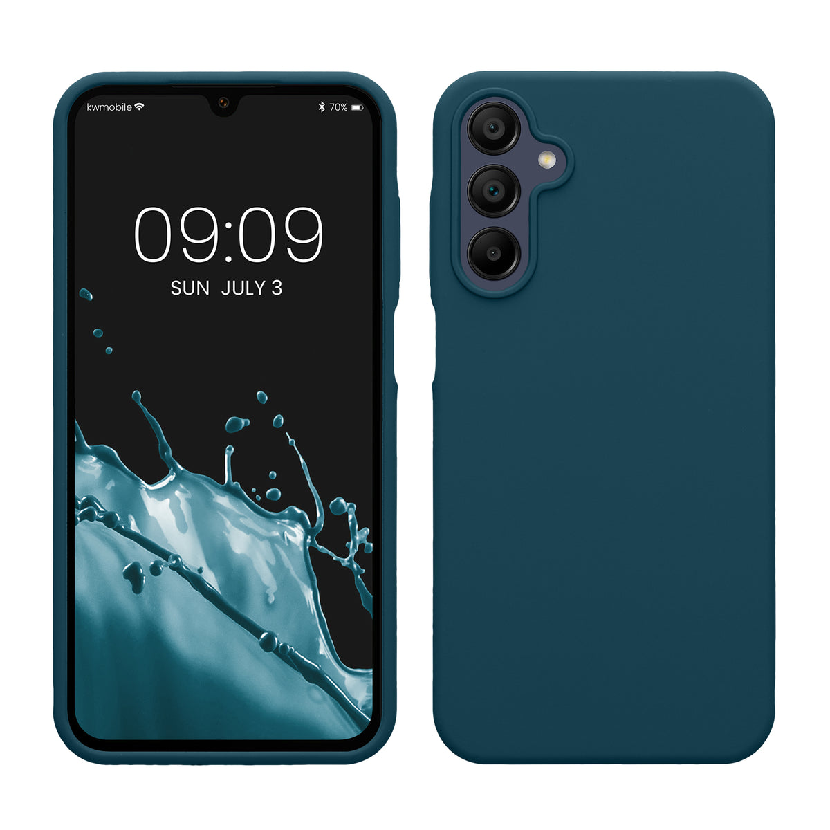 Gummierte Silikon Hülle für Samsung Galaxy A15 5G in Petrol matt