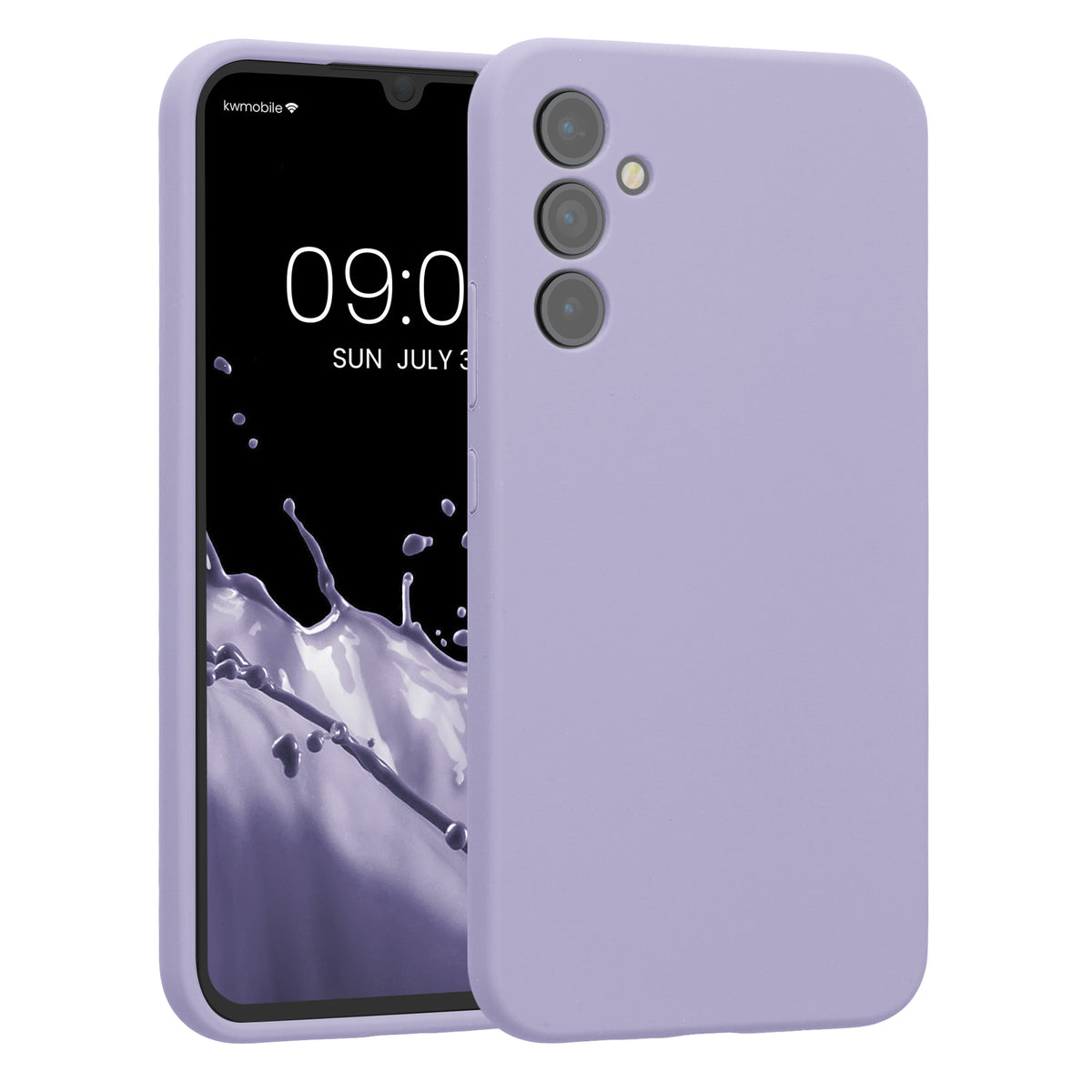 Gummierte Silikon Hülle mit Kameraschutz für Samsung Galaxy A34 5G in Lavendel