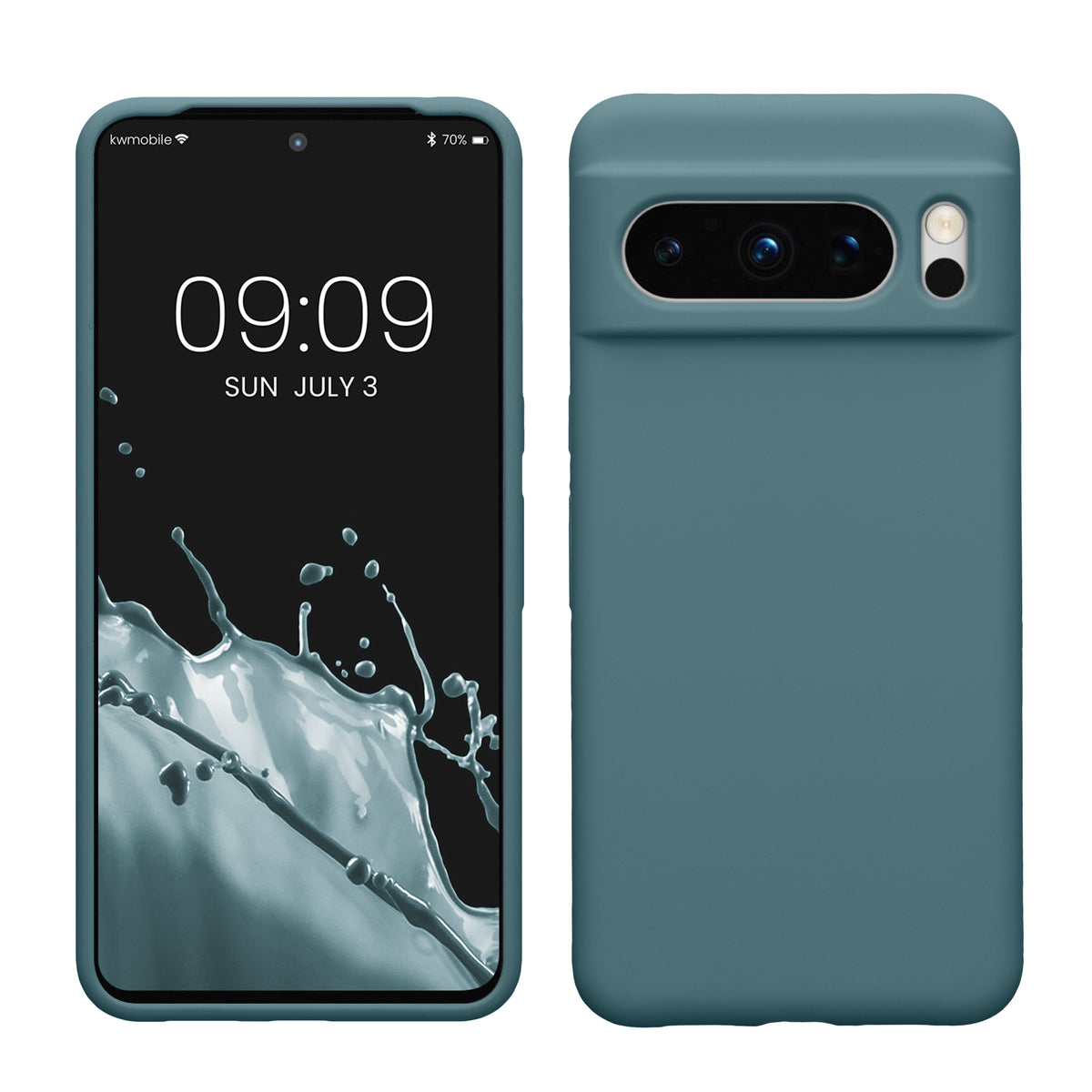 Gummierte Silikon Hülle für Google Pixel 8 Pro in Arctic Night