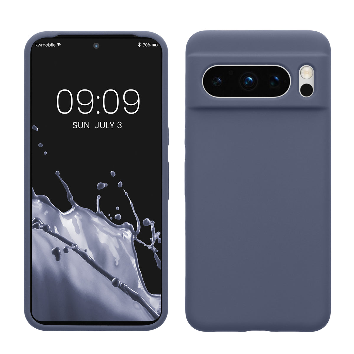 Gummierte Silikon Hülle für Google Pixel 8 Pro in Blaugrau