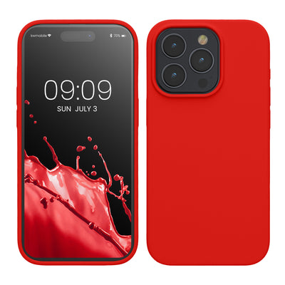 Gummierte Silikon Hülle für Apple iPhone 15 Pro in Rot