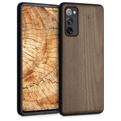 Holzhülle mit TPU Bumper für Samsung Galaxy S20 FE Walnussholz