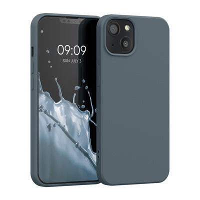 Slim Gummierte Silikon Hülle für Apple iPhone 13 in Dunkler Schiefer
