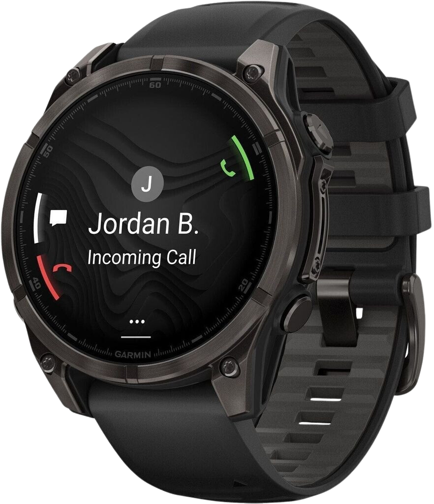 Garmin fenix 8 47mm AMOLED Sapphire Schwarz/Titan Carbongrau Silikon-Armband schwarz - Ohne Vertrag