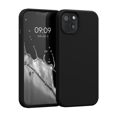 Gummierte Silikon Hülle für Apple iPhone 13 in Schwarz
