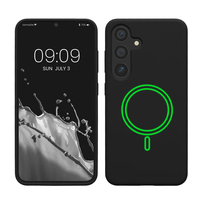 Magnetische Silikon Hülle für Samsung Galaxy S25 Plus Schwarz