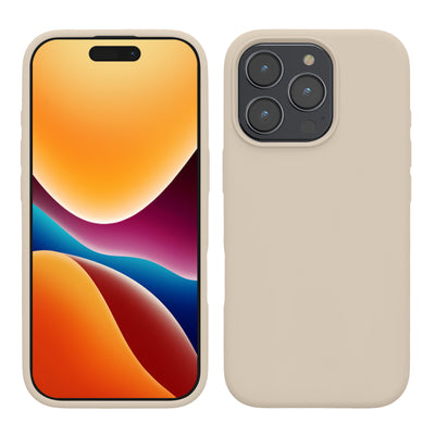Gummierte Silikon Hülle für Apple iPhone 16 Pro Max in Creme