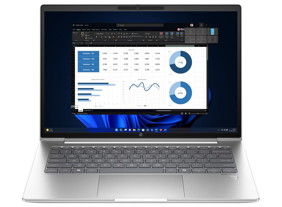 HP ProBook 445 G11 4G 14" 2024 WUXGA Ryzen 5 7535U 16 GB / 512 GB SSD W11Pro QWERTZ Silber Renew - Ohne Vertrag