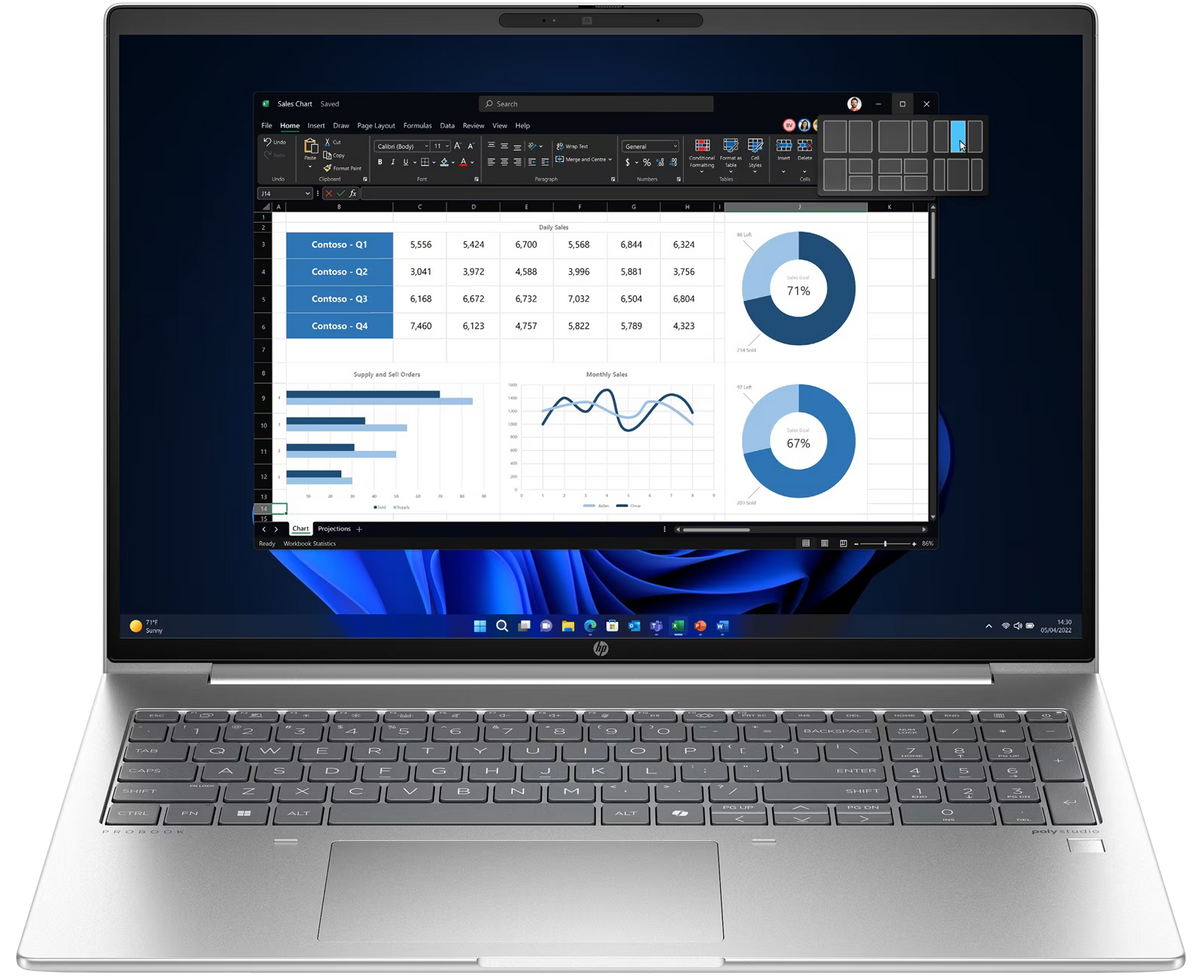 HP ProBook 460 G11 16" 2024 WUXGA Ultra 5 125U 16 GB / 1 TB SSD W11Pro QWERTZ Silber Renew - Ohne Vertrag