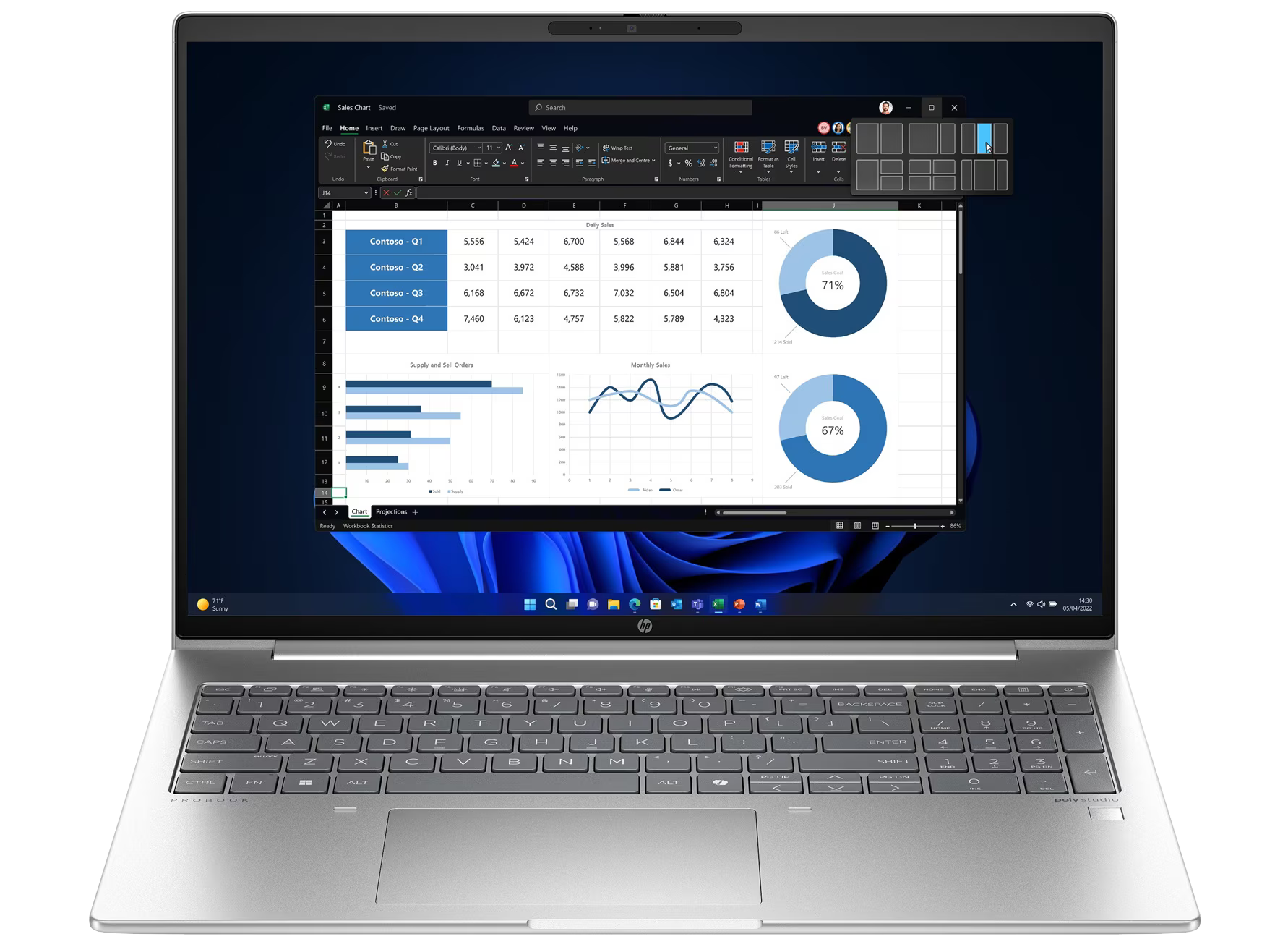 HP ProBook 460 G11 16" 2024 WUXGA Ultra7 155H 32 GB / 1 TB SSD RTX 2050 4GB W11Pro QWERTZ Silber Renew - Ohne Vertrag