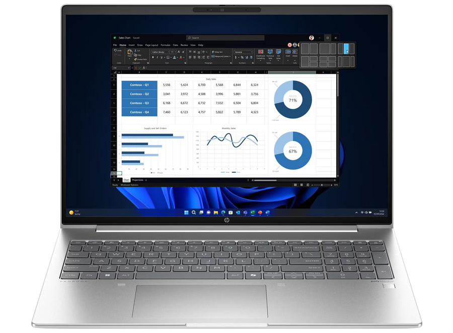 HP ProBook 460 G11 16" 2024 WUXGA Ultra7 155H 32 GB / 1 TB SSD RTX 2050 4GB W11Pro QWERTZ Silber Renew - Ohne Vertrag