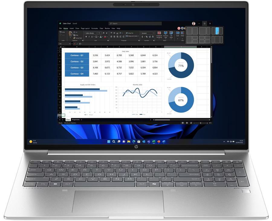 HP ProBook 460 G11 16" 2024 WUXGA Ultra 7 155U 32 GB / 1 TB SSD W11Pro QWERTZ Silber Renew - Ohne Vertrag